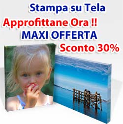 Offerta 30% sulle stampe su tela